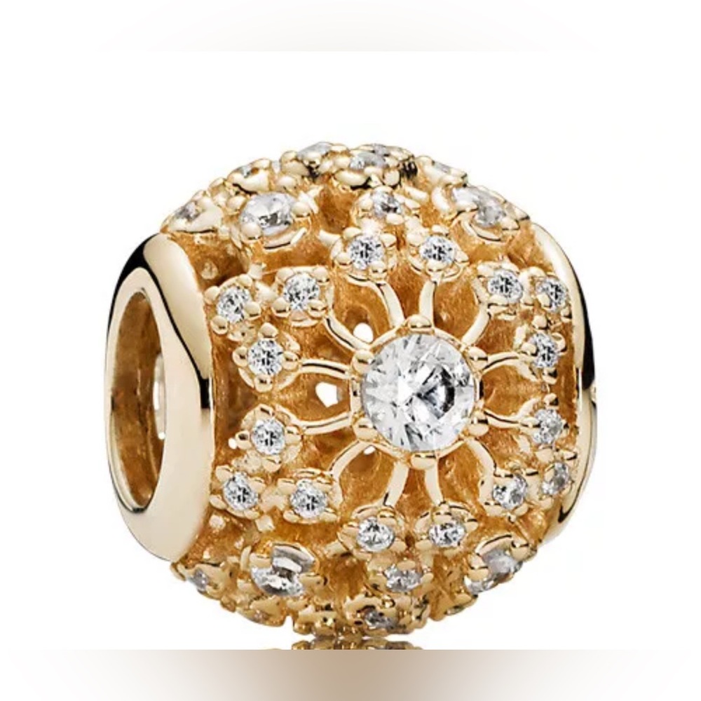 PANDORA Authentic Inner Radiance Openwork 14K Gold CZ Charm 750838CZ Retired NIB